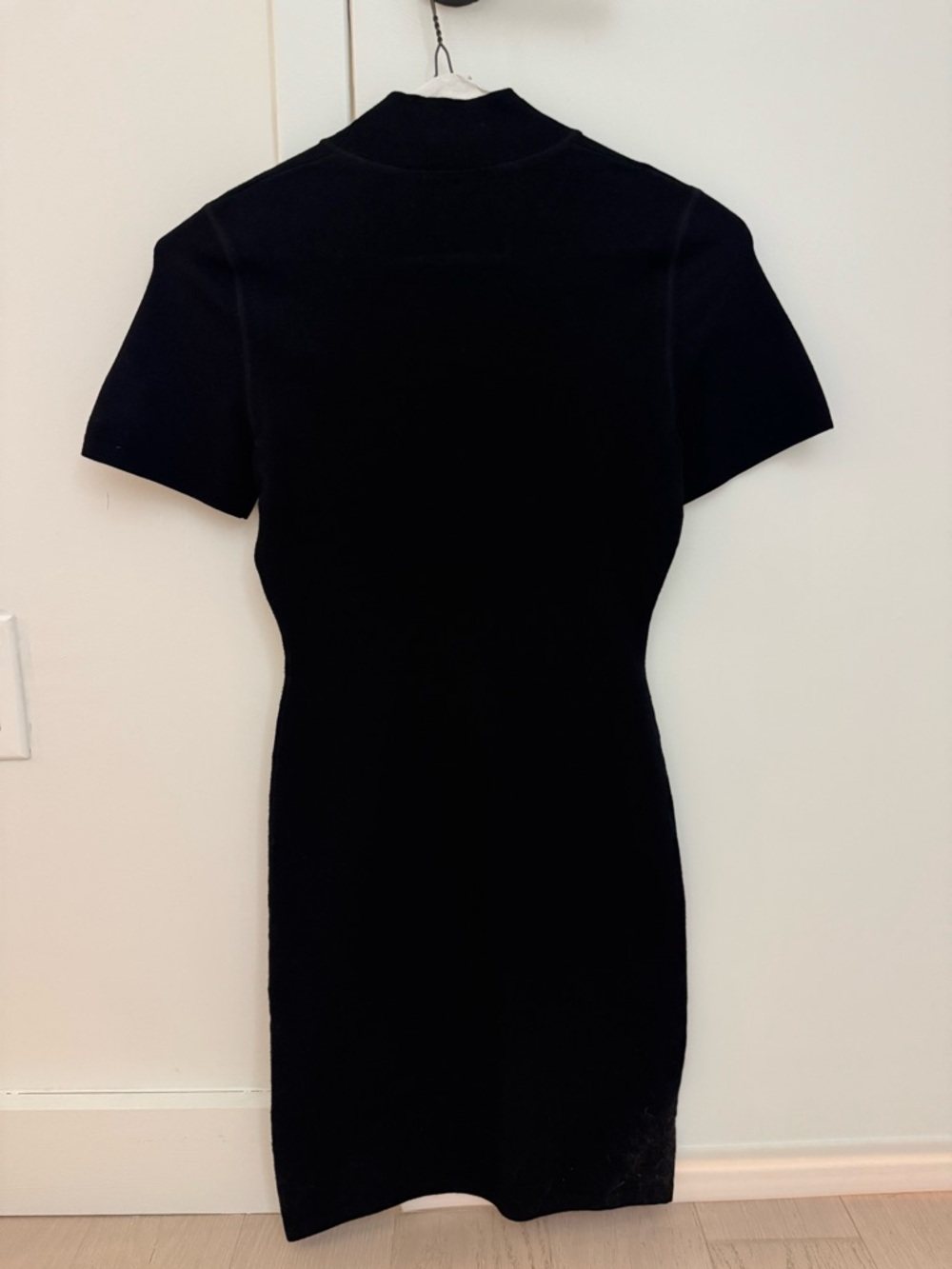 Alexander Wang Black Short-Sleeve Mock Neck Mini Dress - Picture 4 of 5